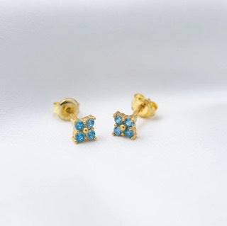 Fleur Stud - Aqua
