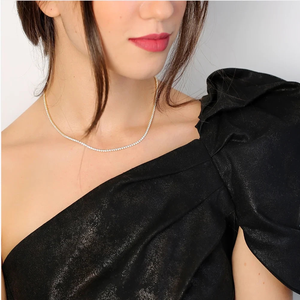 Princess Cut Tennis Necklace