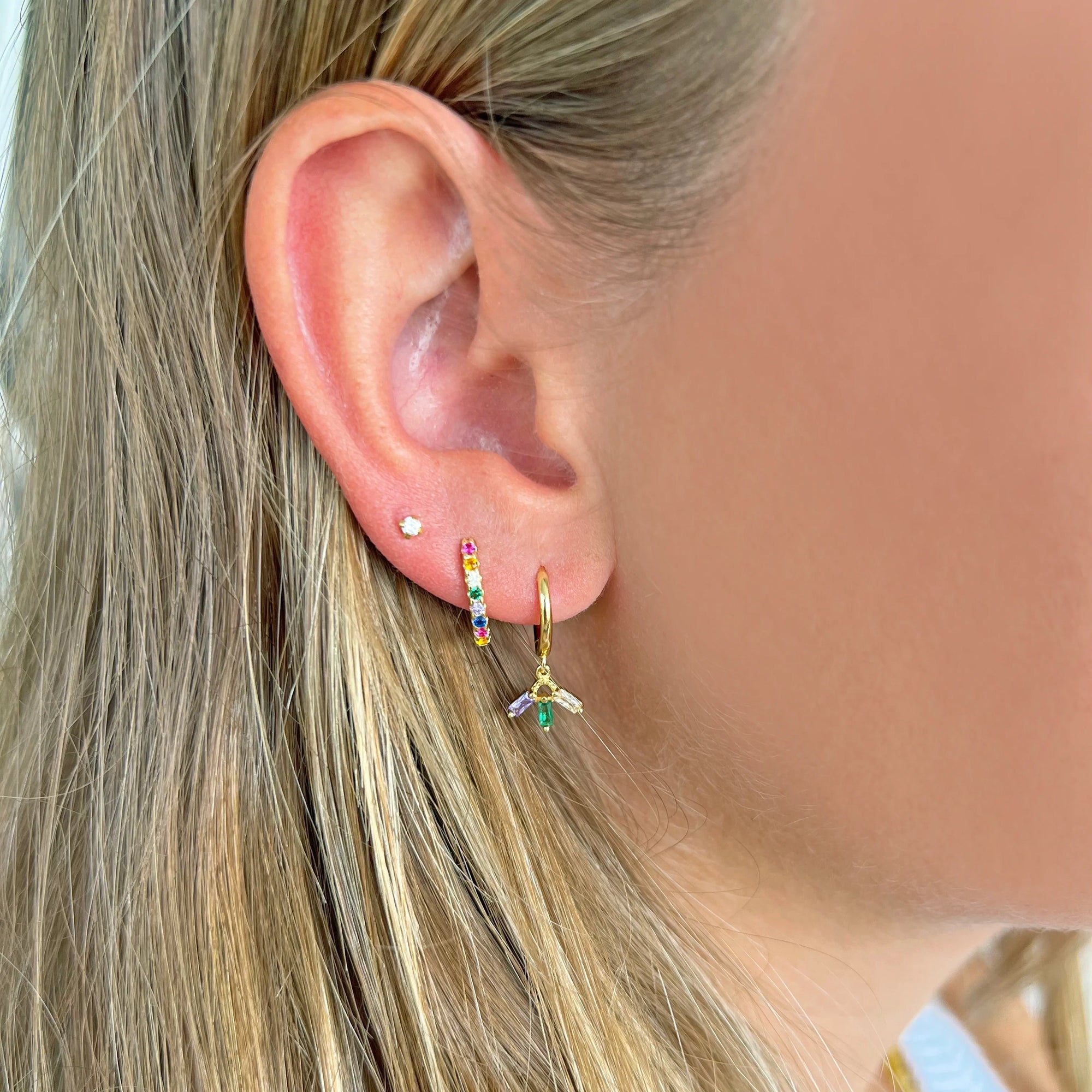 Phoebe Huggie Earrings Multi