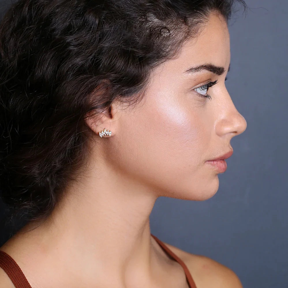 Marquise Climber Stud Earrings