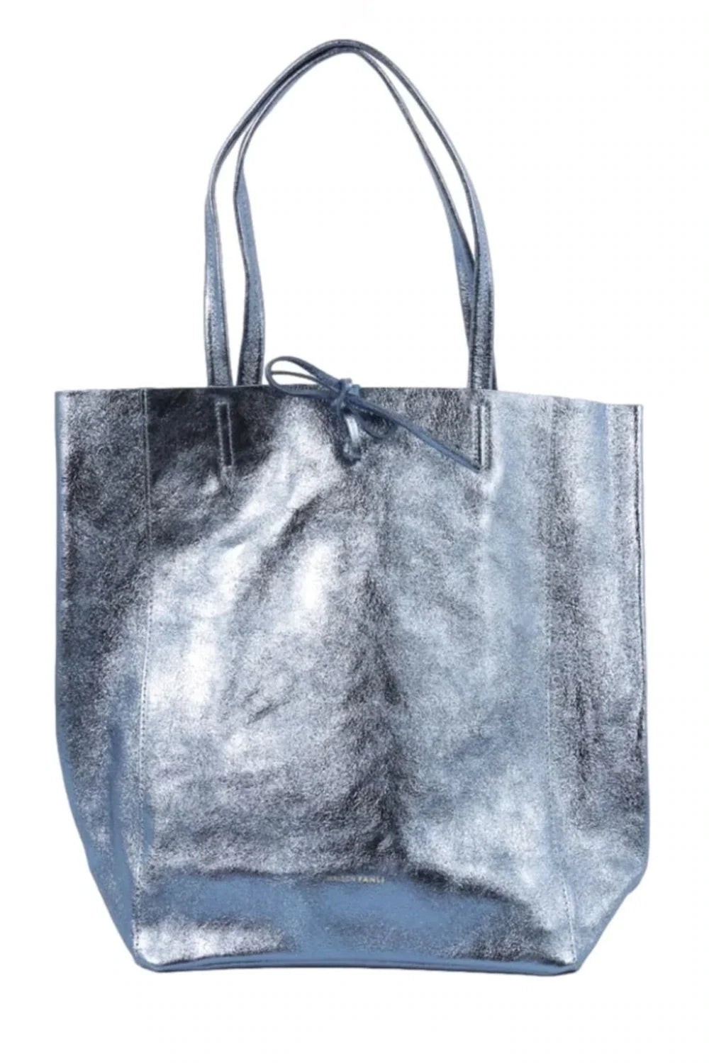 Large Tote Bag - Metallic Blue Jeans