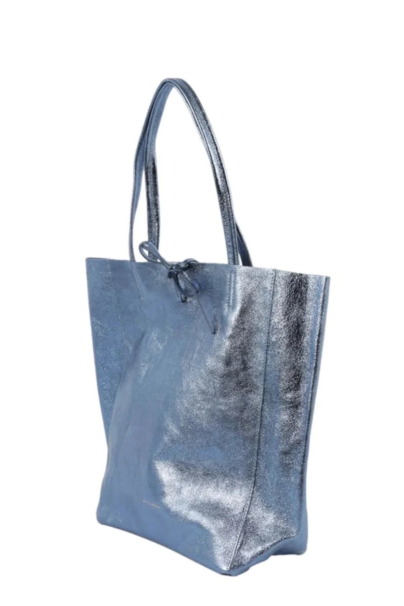 Large Tote Bag - Metallic Blue Jeans