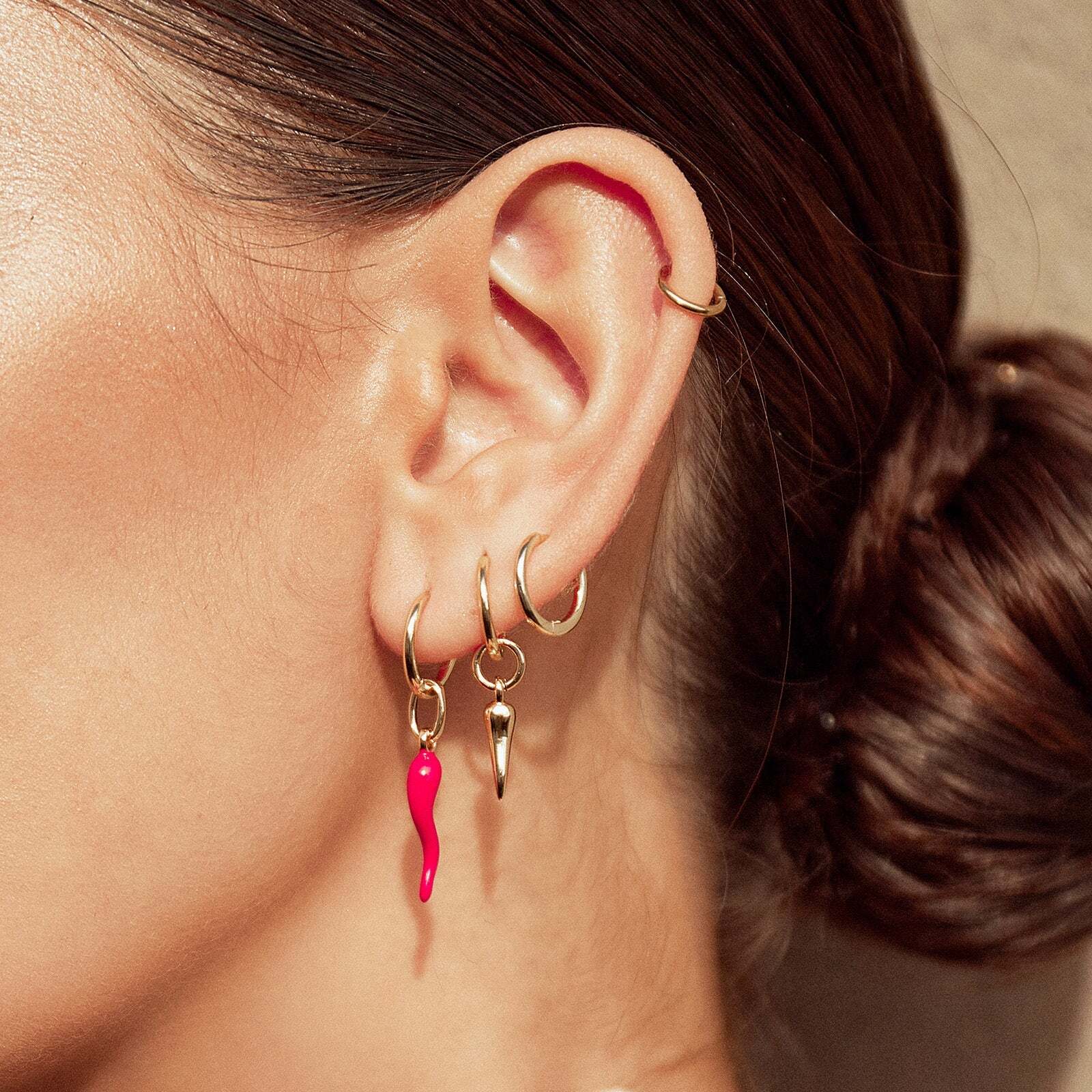 Cornicello Gold Charm earring SMALL