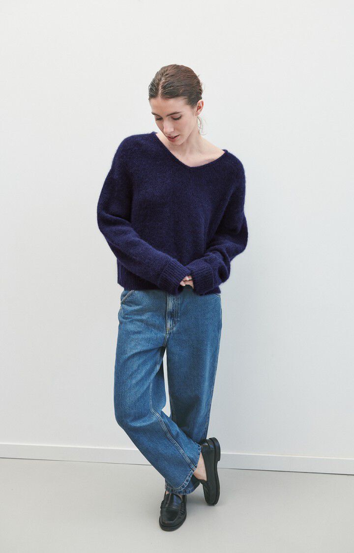 Womens Pullover Jumper - Navy Chine
