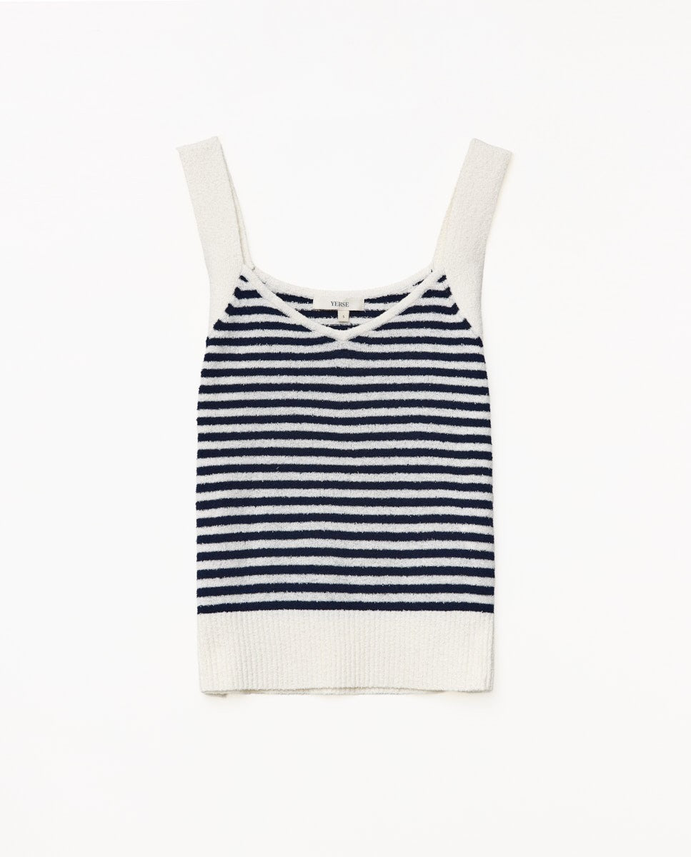 Dark Blue Striped V-Neck Camisole 42534