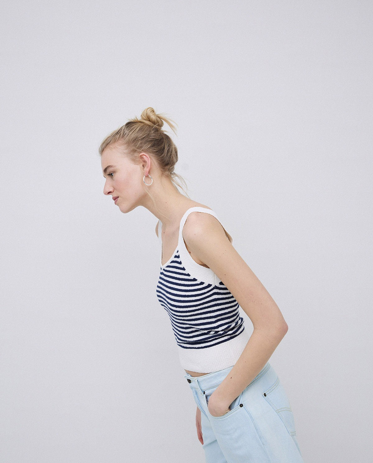 Dark Blue Striped V-Neck Camisole 42534