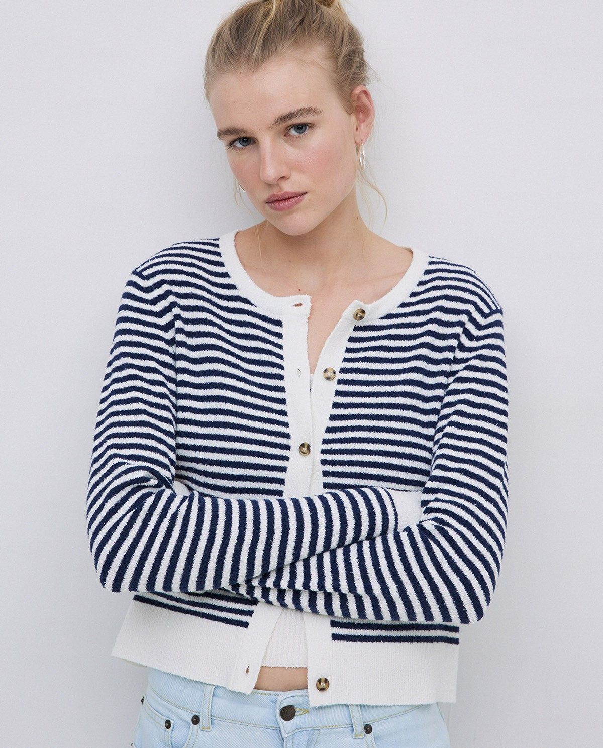 Dark Blue Striped Cardigan 42535