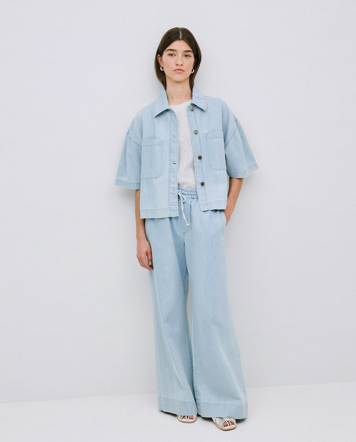 Blue Denim Palazzo Pants - 42867