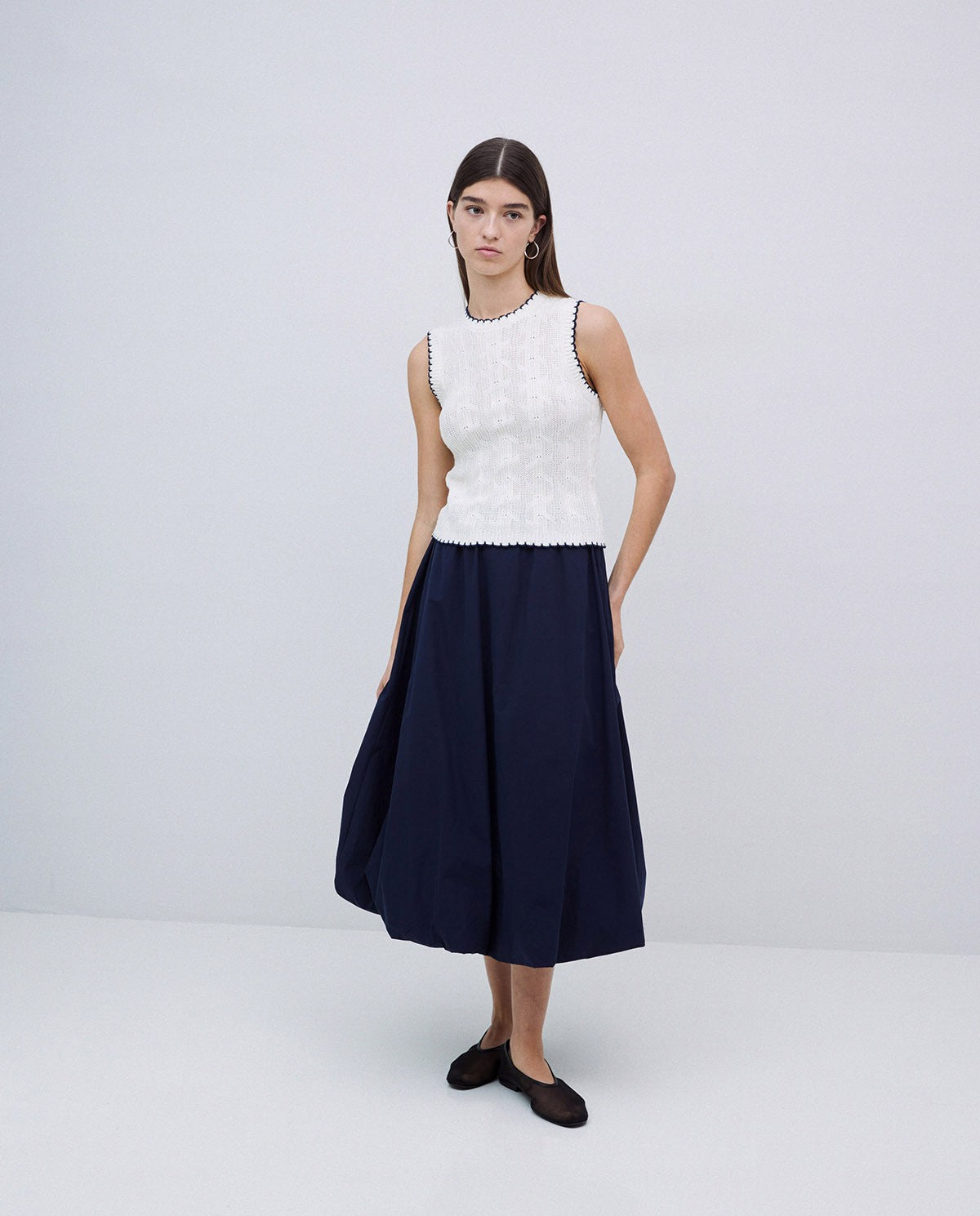 Poplin Balloon Skirt - 42876 Navy