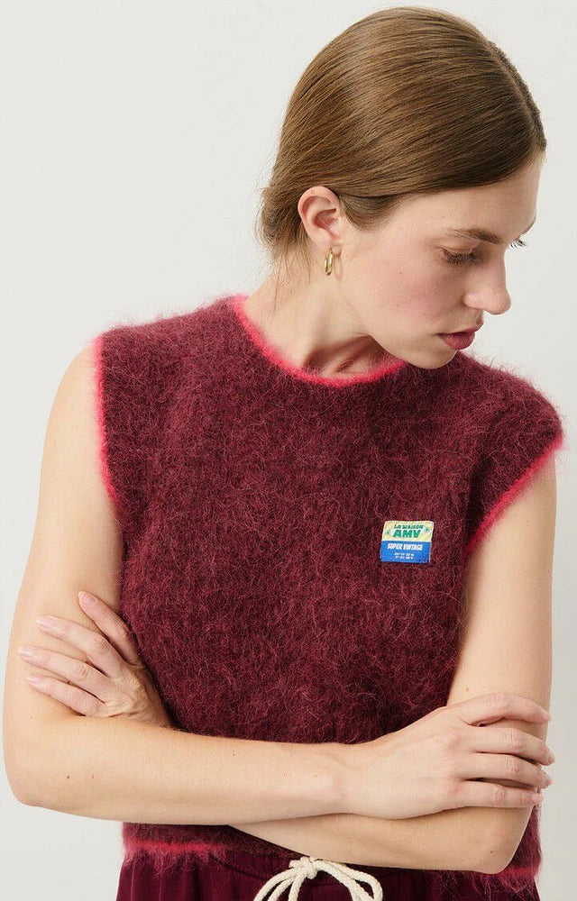 Bymi Vest - Burgundy/Black Melange