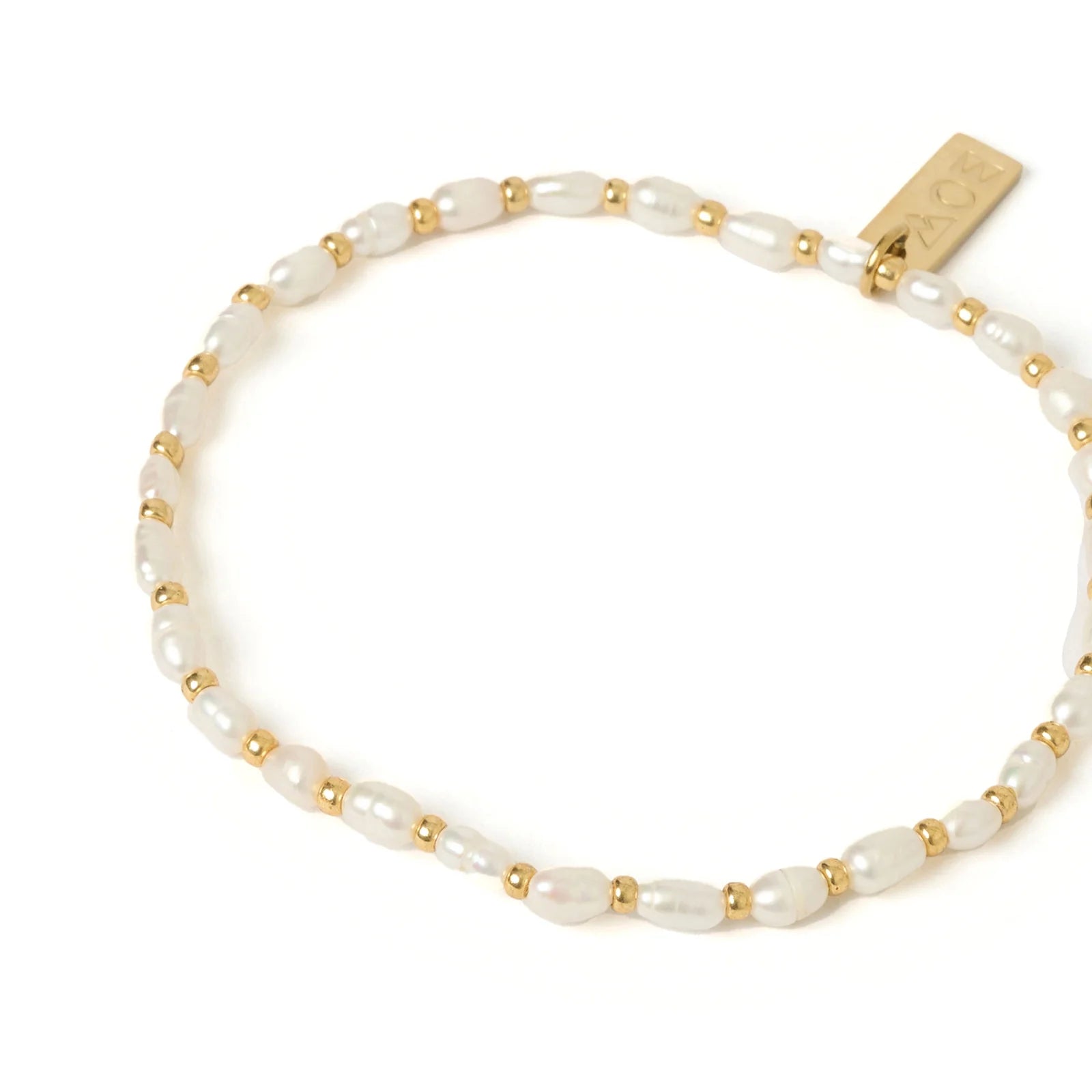 Amber Pearl & Gold Bracelet
