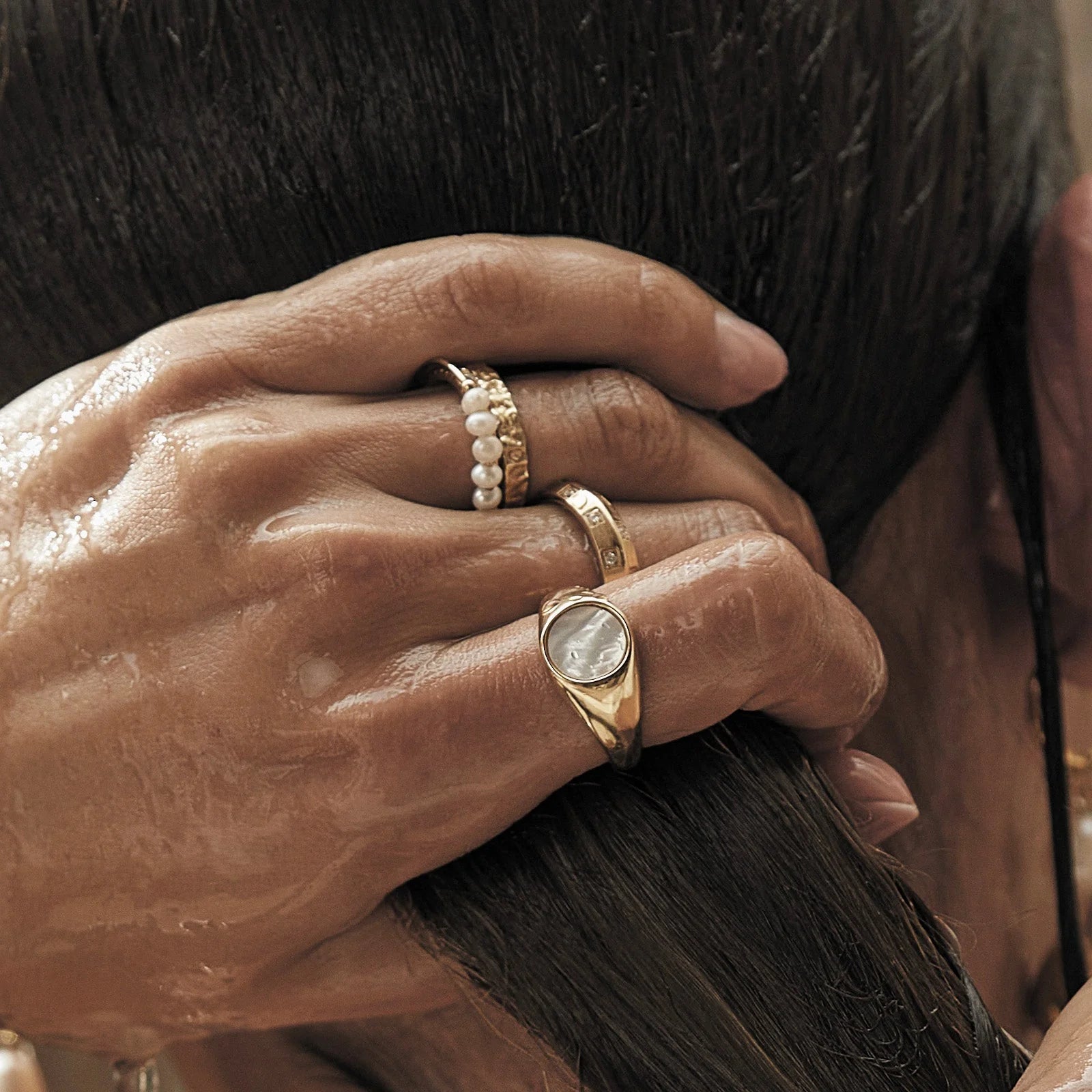 Amira Gold & Pearl Ring