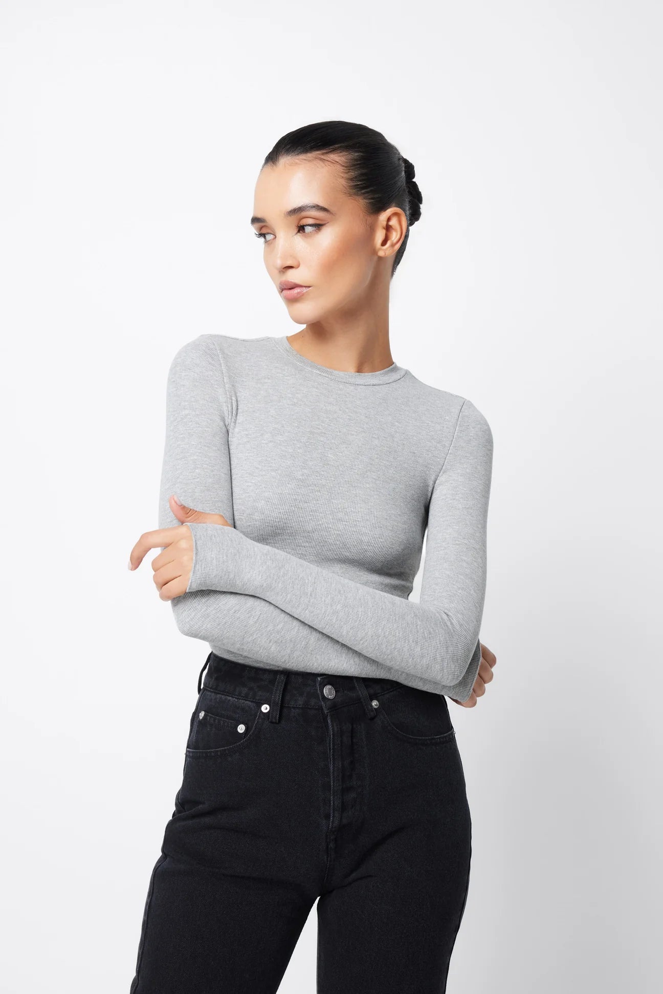 Brooklyn Top - Grey Marle