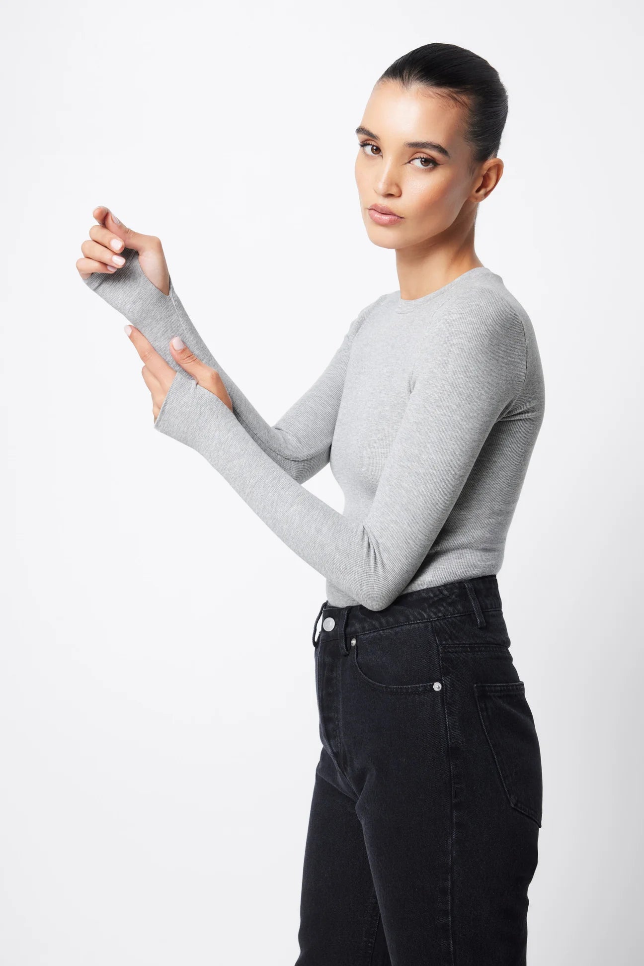 Brooklyn Top - Grey Marle