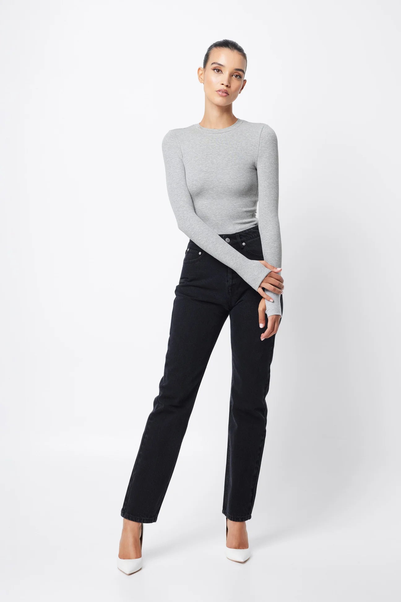 Brooklyn Top - Grey Marle