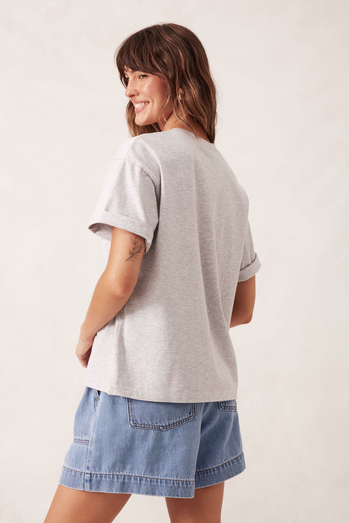 Boyfriend Tee - Cloud Marle