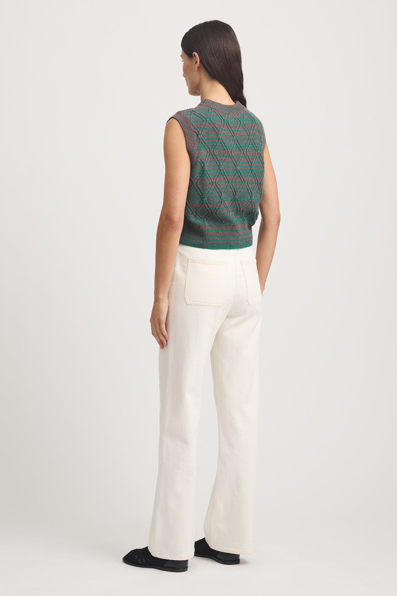 Diamond Cable Vest - Mocha