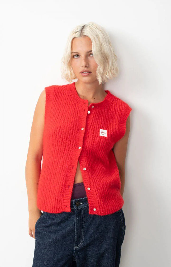 East Knit Vest - Pepper Melange