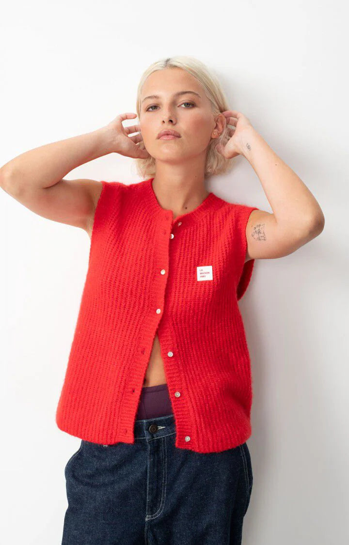 East Knit Vest - Pepper Melange