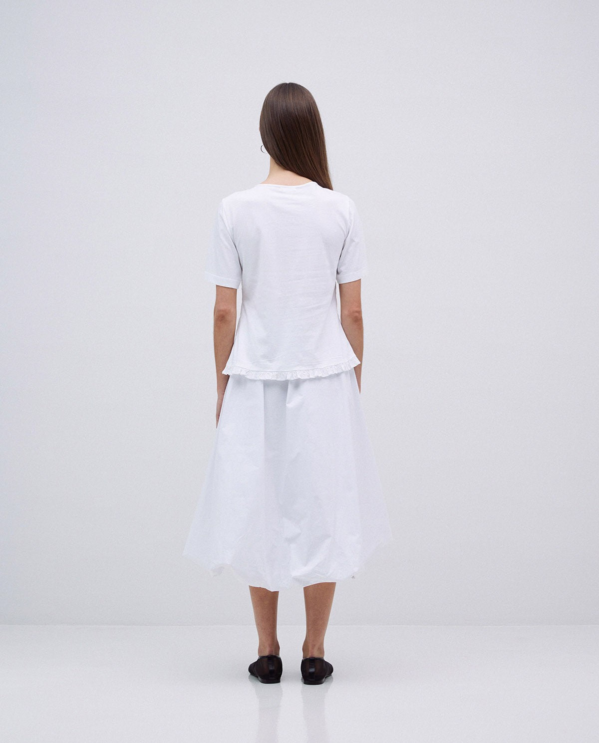 Poplin Balloon Skirt - 42876 White