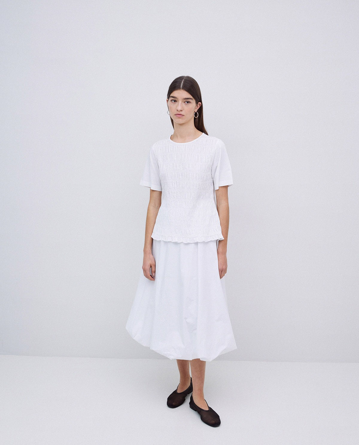 Poplin Balloon Skirt - 42876 White