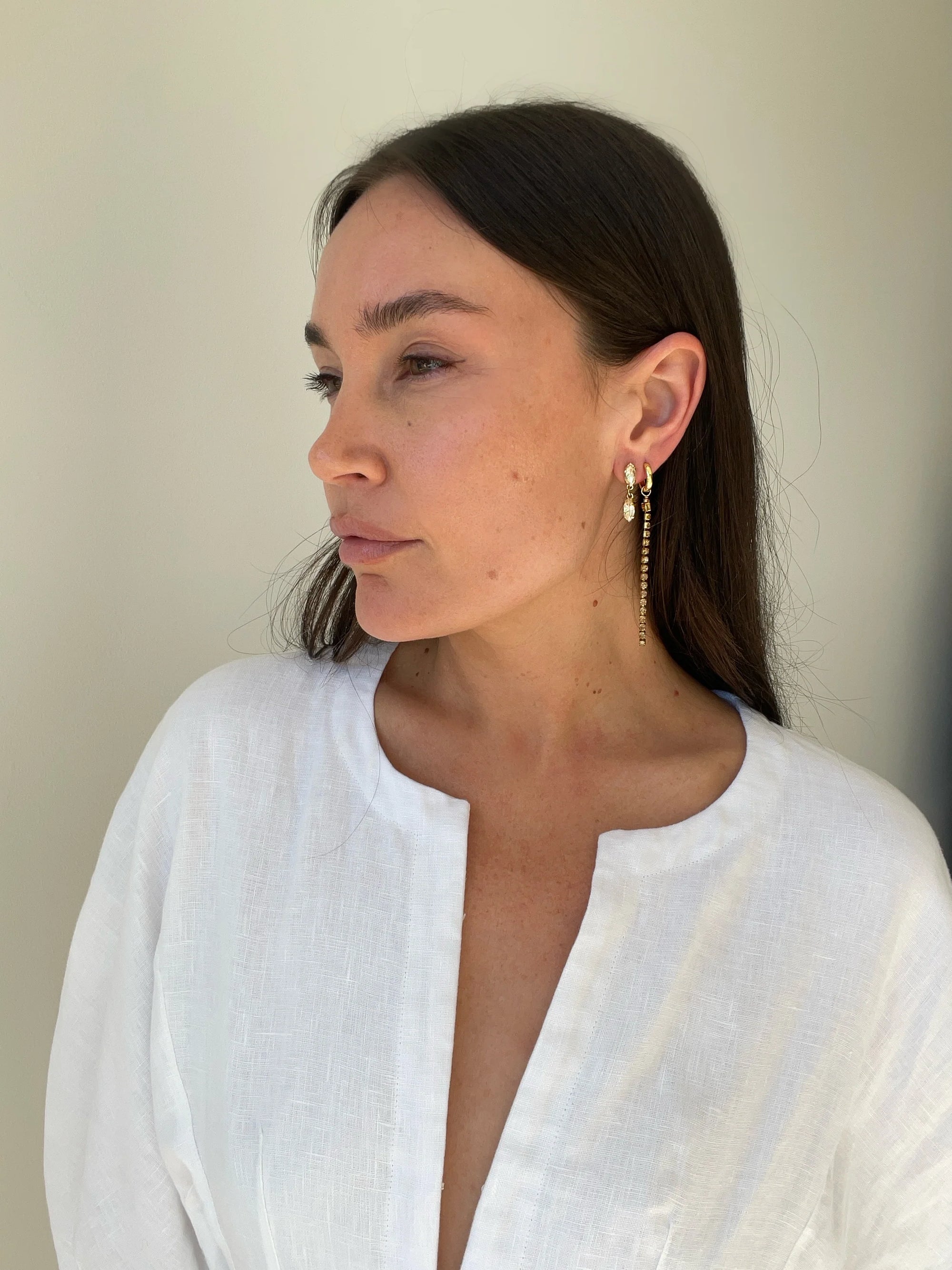 Elphin Trinket Earrings - Evil Eye Topaz/Gold