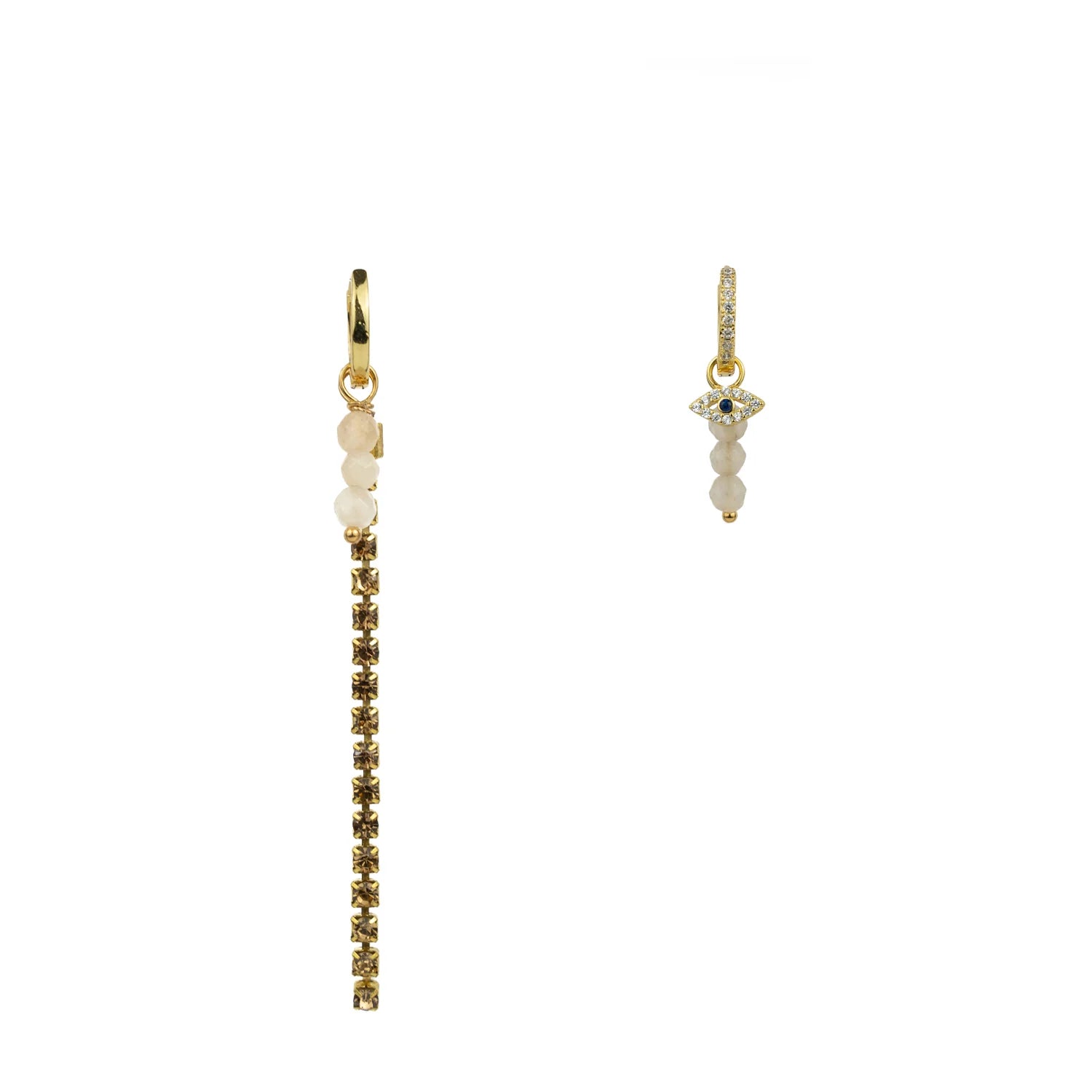 Elphin Trinket Earrings - Evil Eye Topaz/Gold