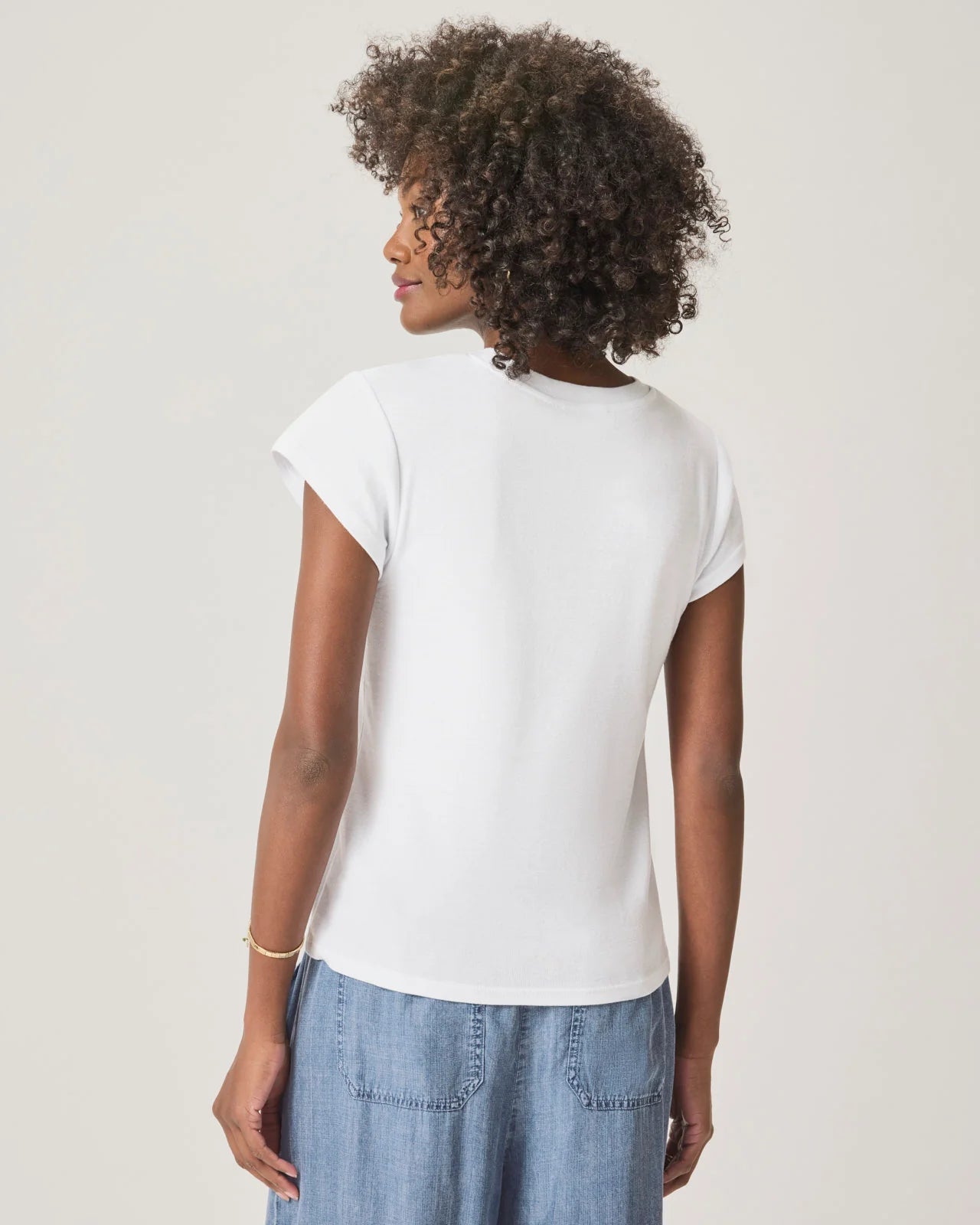 Faye Crew Neck Tee - White