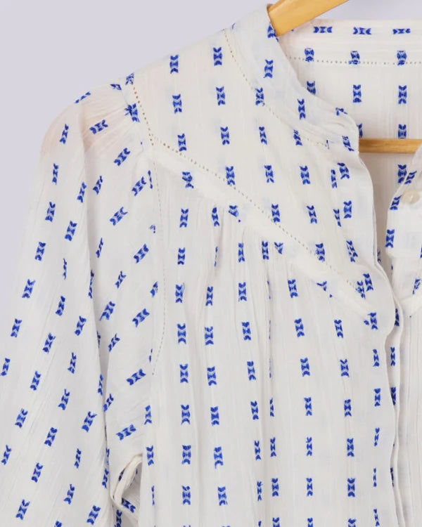 Fille Blouse - Blue/White