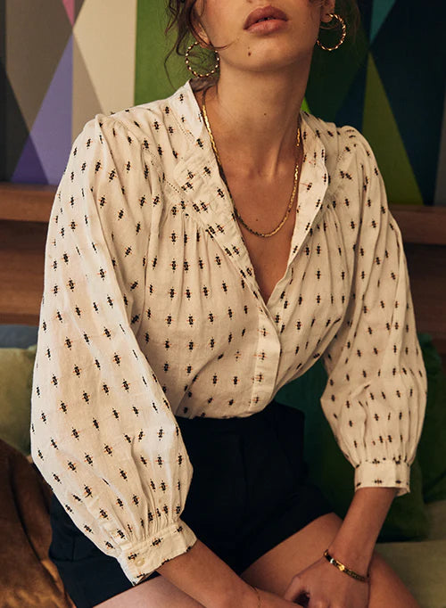 Fille Blouse - Black/Ochre