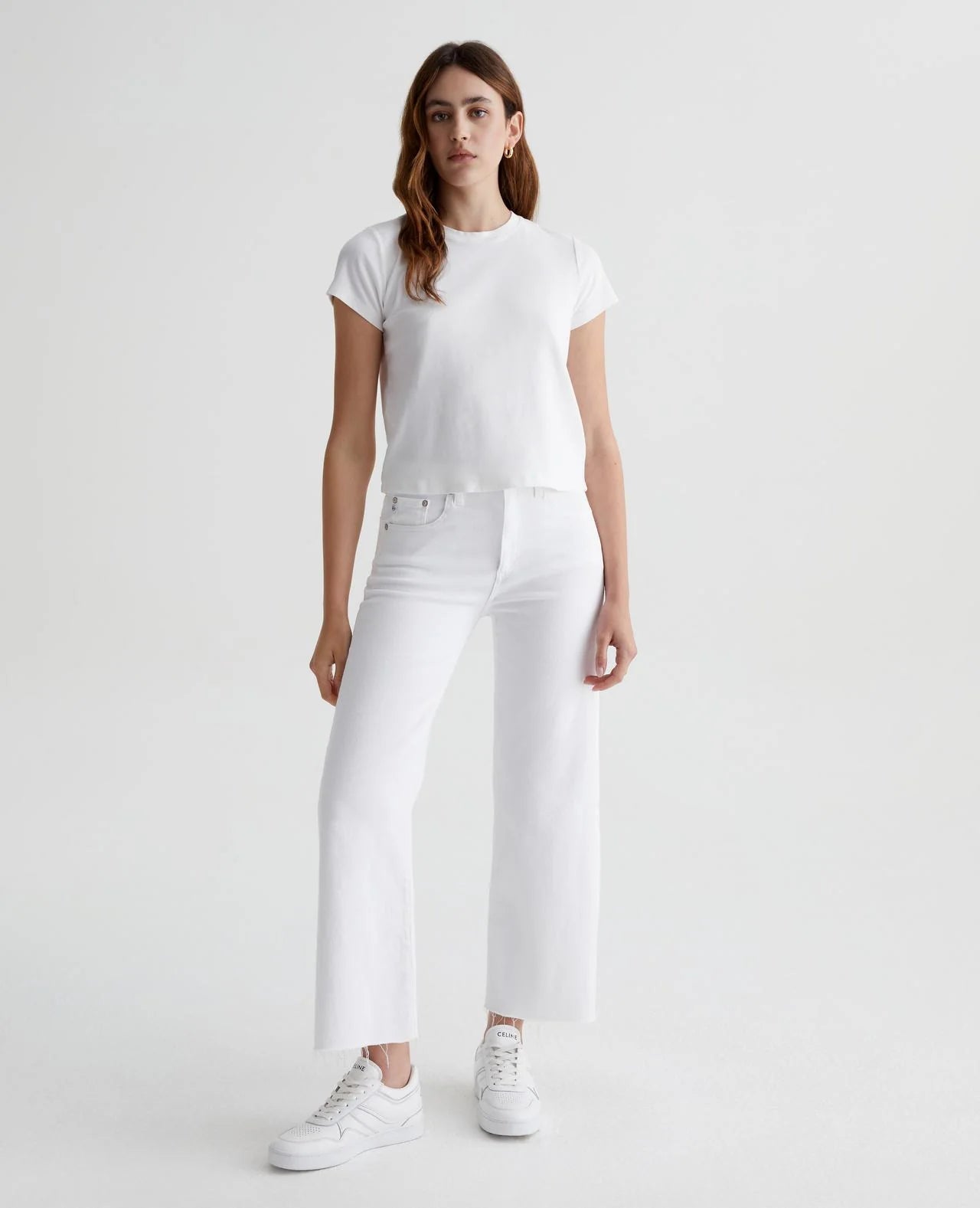 Saige Wide leg Crop - Modern White