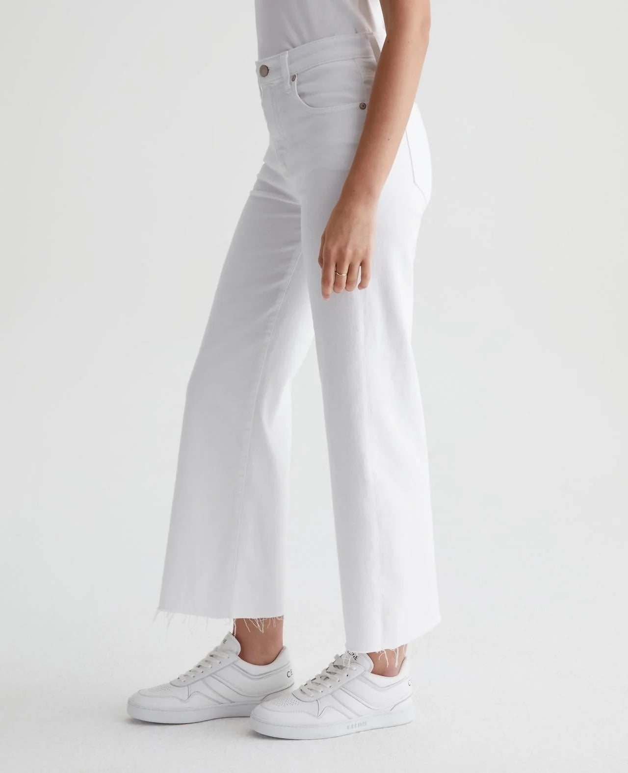 Saige Wide leg Crop - Modern White
