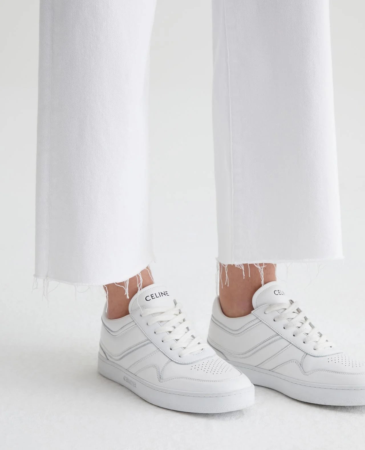 Saige Wide leg Crop - Modern White