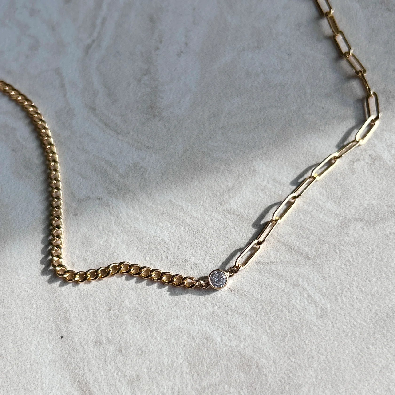 Eva Stone Necklace - Gold