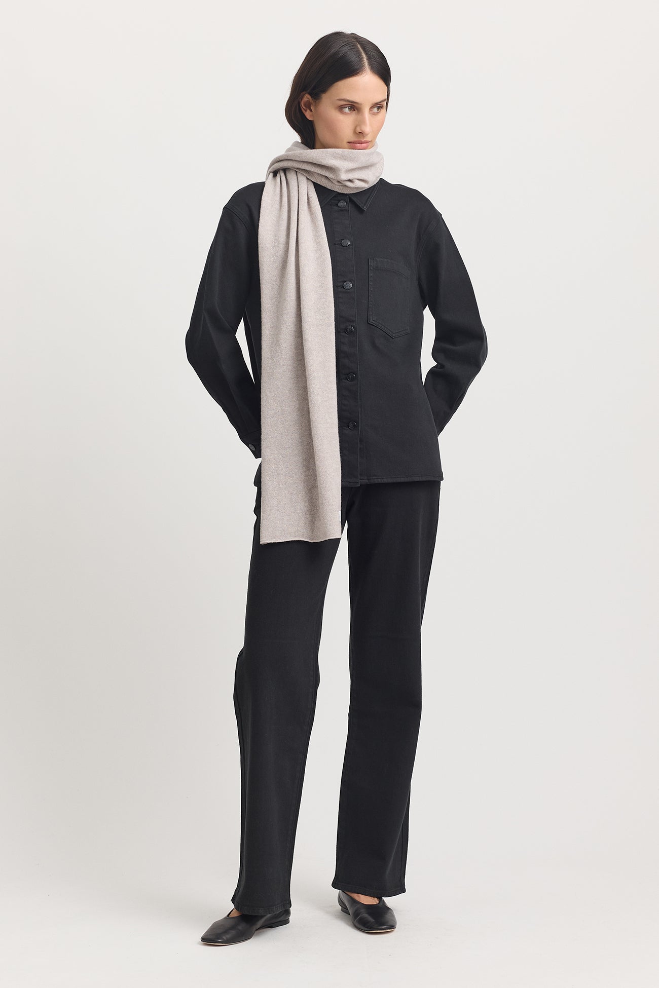 Fine Wool Scarf - Light Oat