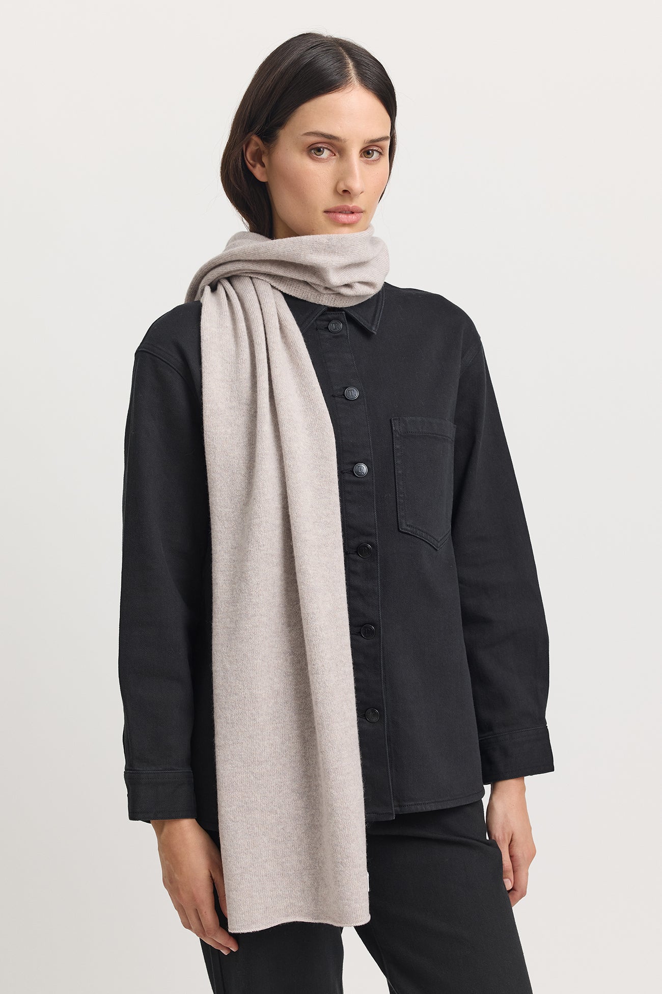 Fine Wool Scarf - Light Oat