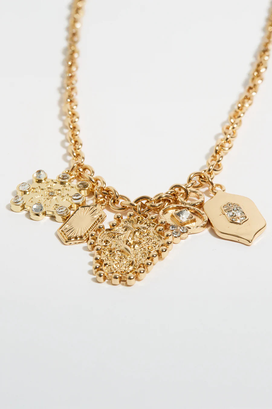 Long Chain Cluster Nacklace - Gold