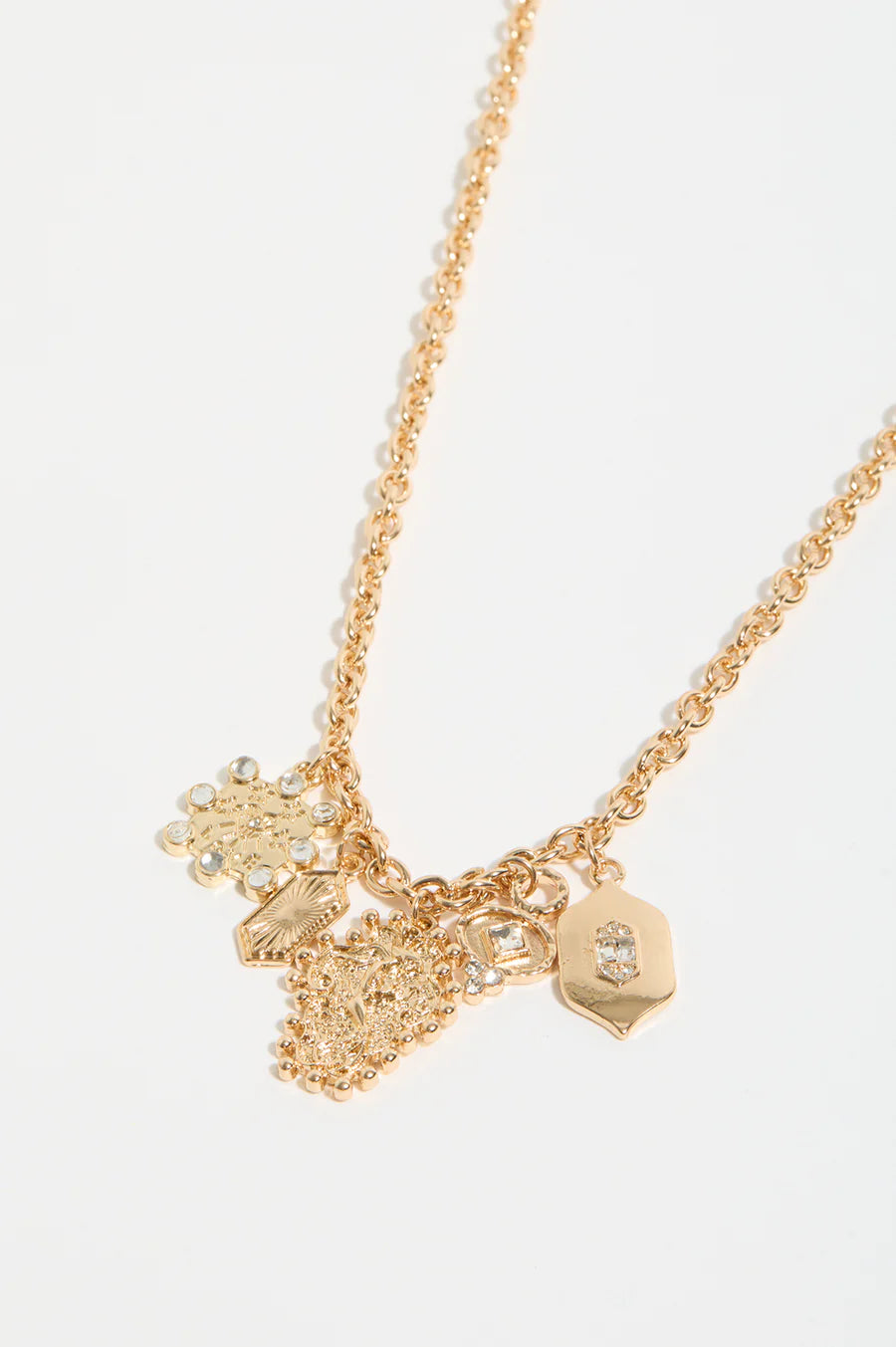 Long Chain Cluster Nacklace - Gold