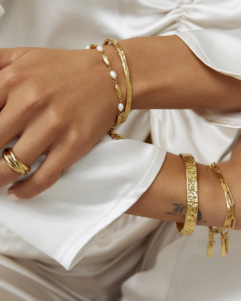 Helious Gold Cuff Bracelet