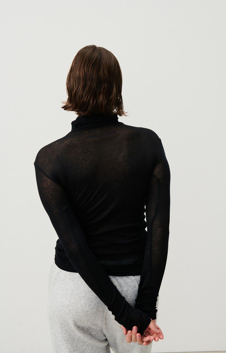 Women's t-shirt Massachusetts Turtle Neck MAS08 - Black