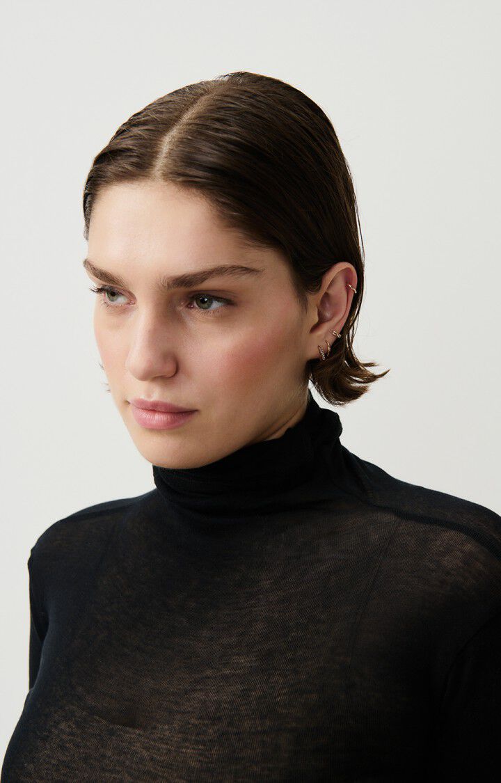 Women's t-shirt Massachusetts Turtle Neck MAS08 - Black