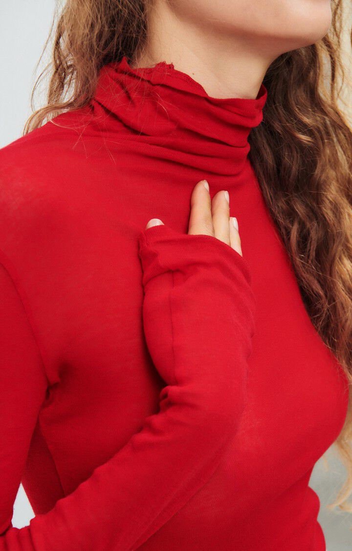 Women's t-shirt Massachusetts Turtle Neck MAS08 - Chilli Red