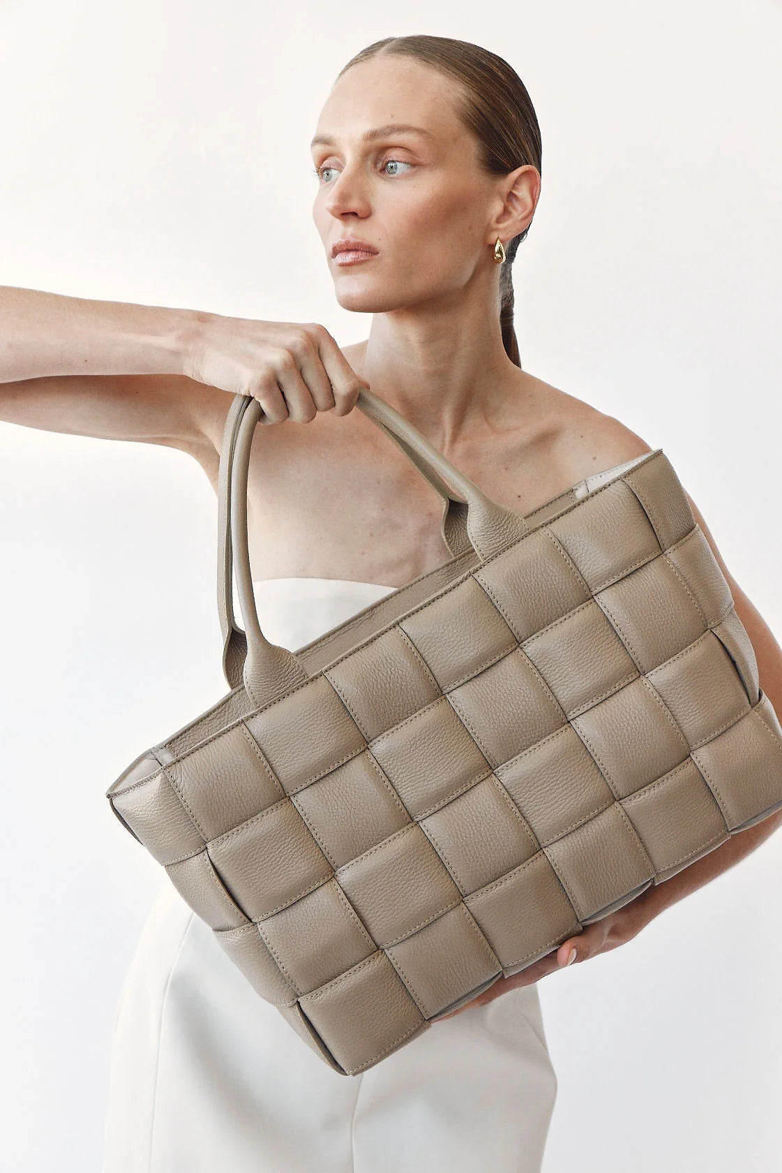 Margot XL Woven Bag - Mushoom