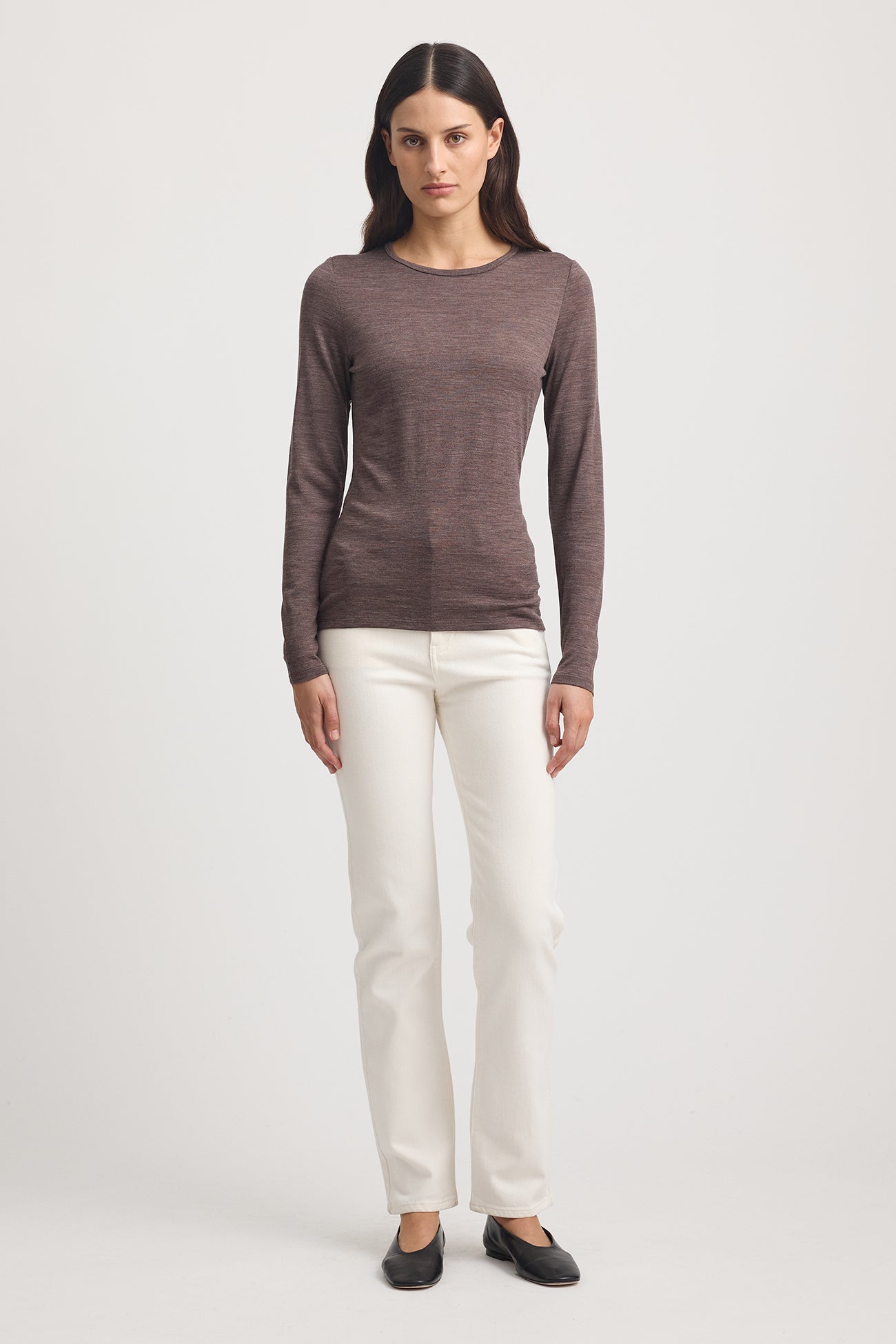 Crew Merino Tee - Mocha