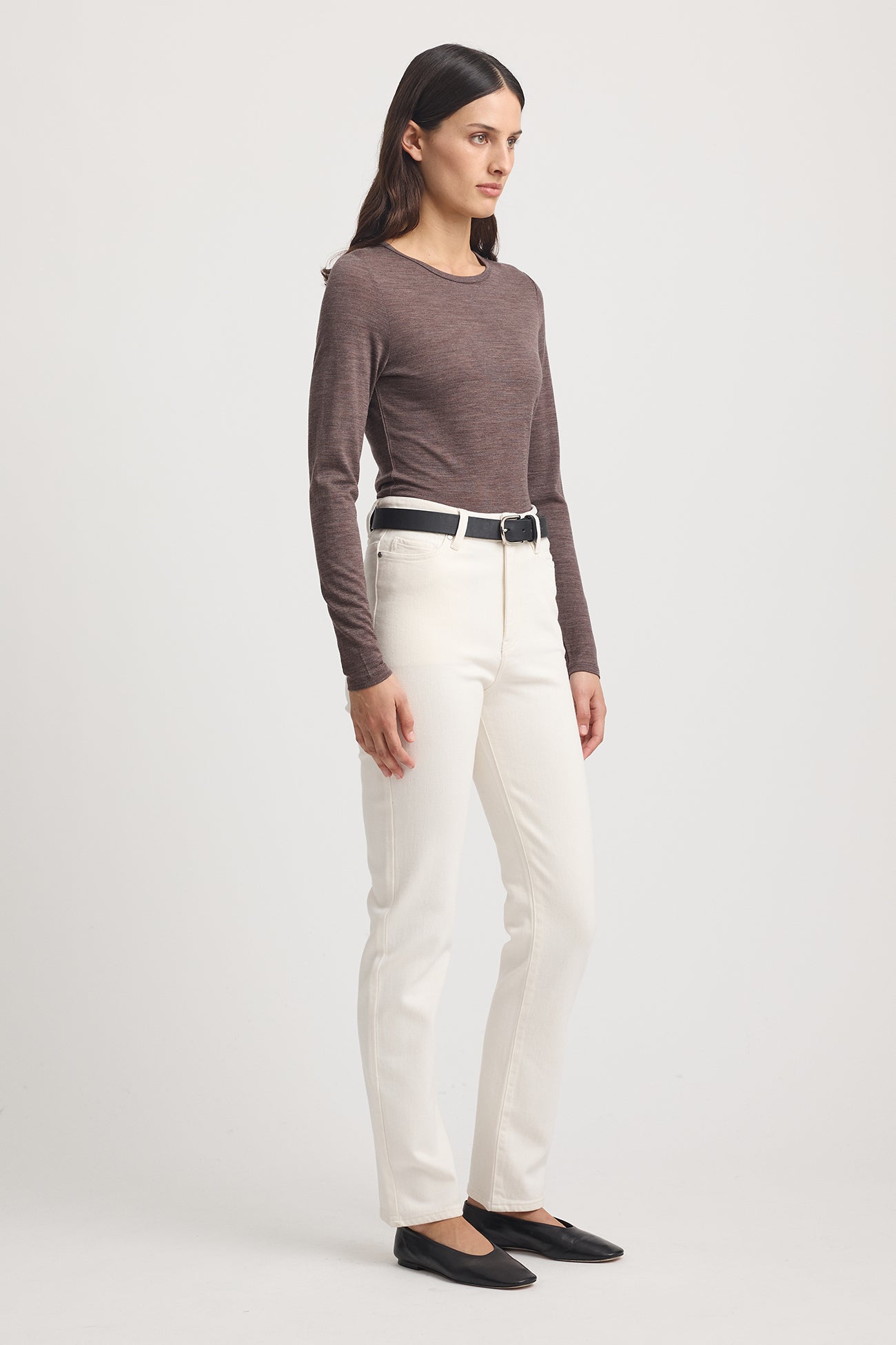 Crew Merino Tee - Mocha