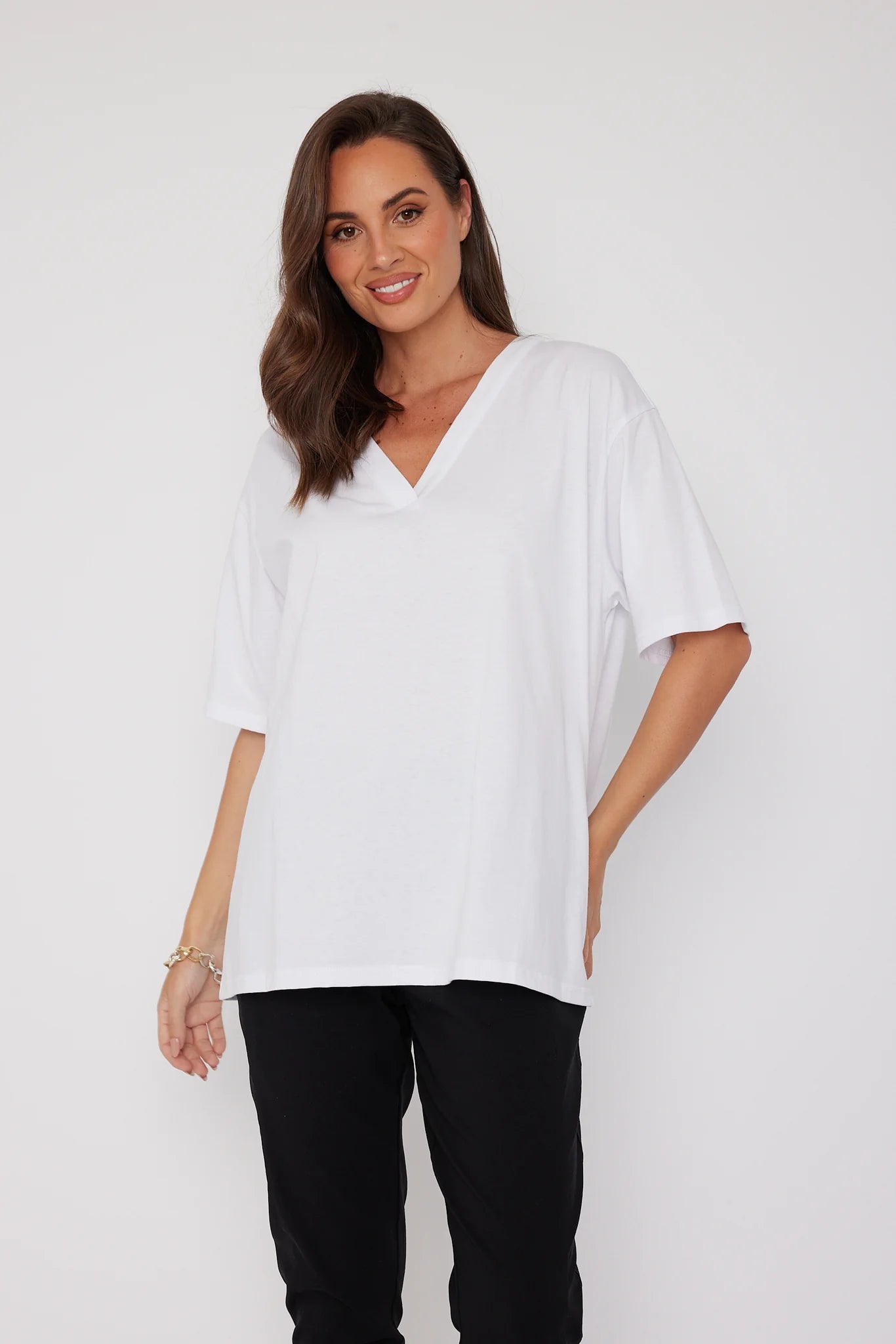 Nix V-Neck T-Shirt - White