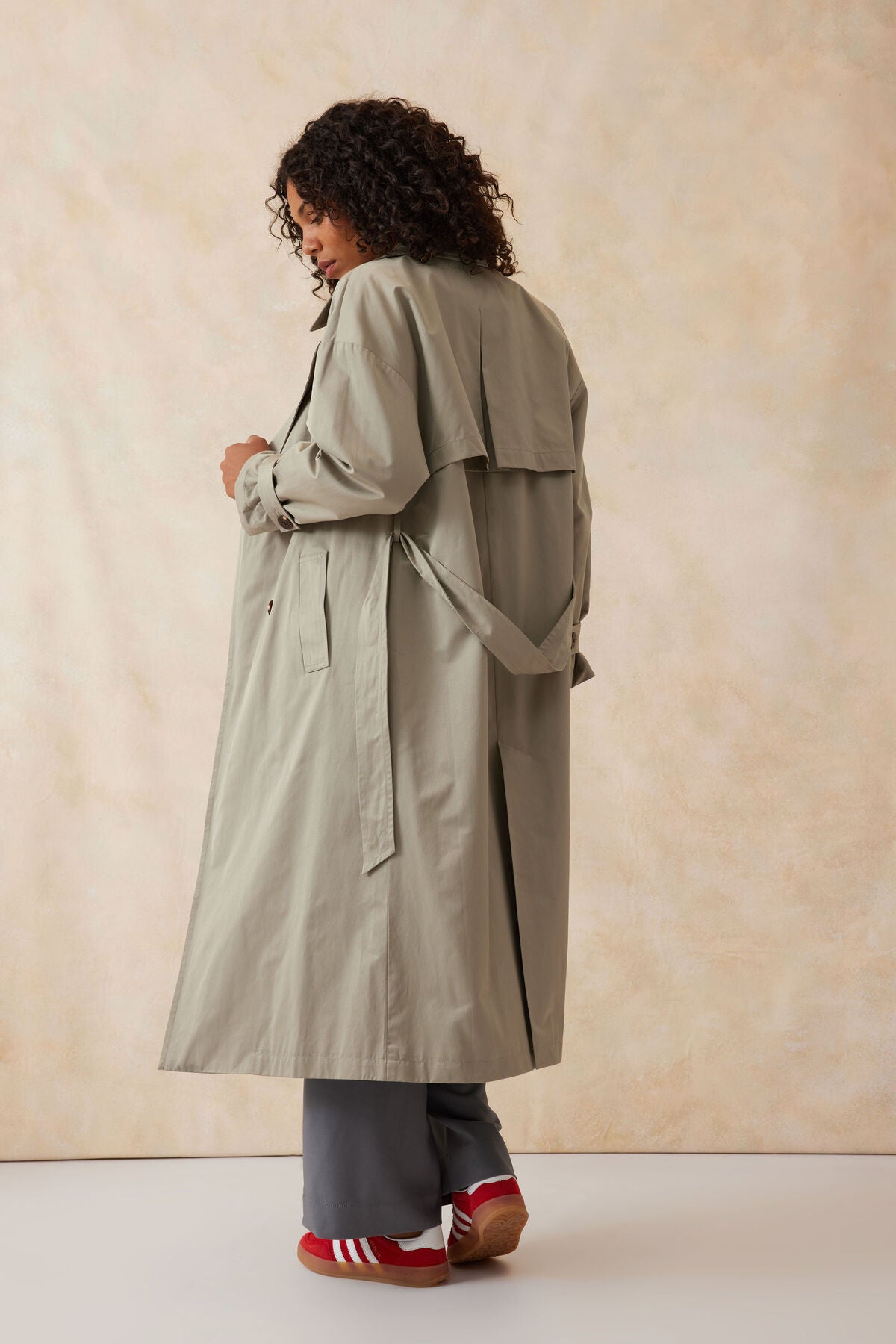Oversized Trench - Ash Green