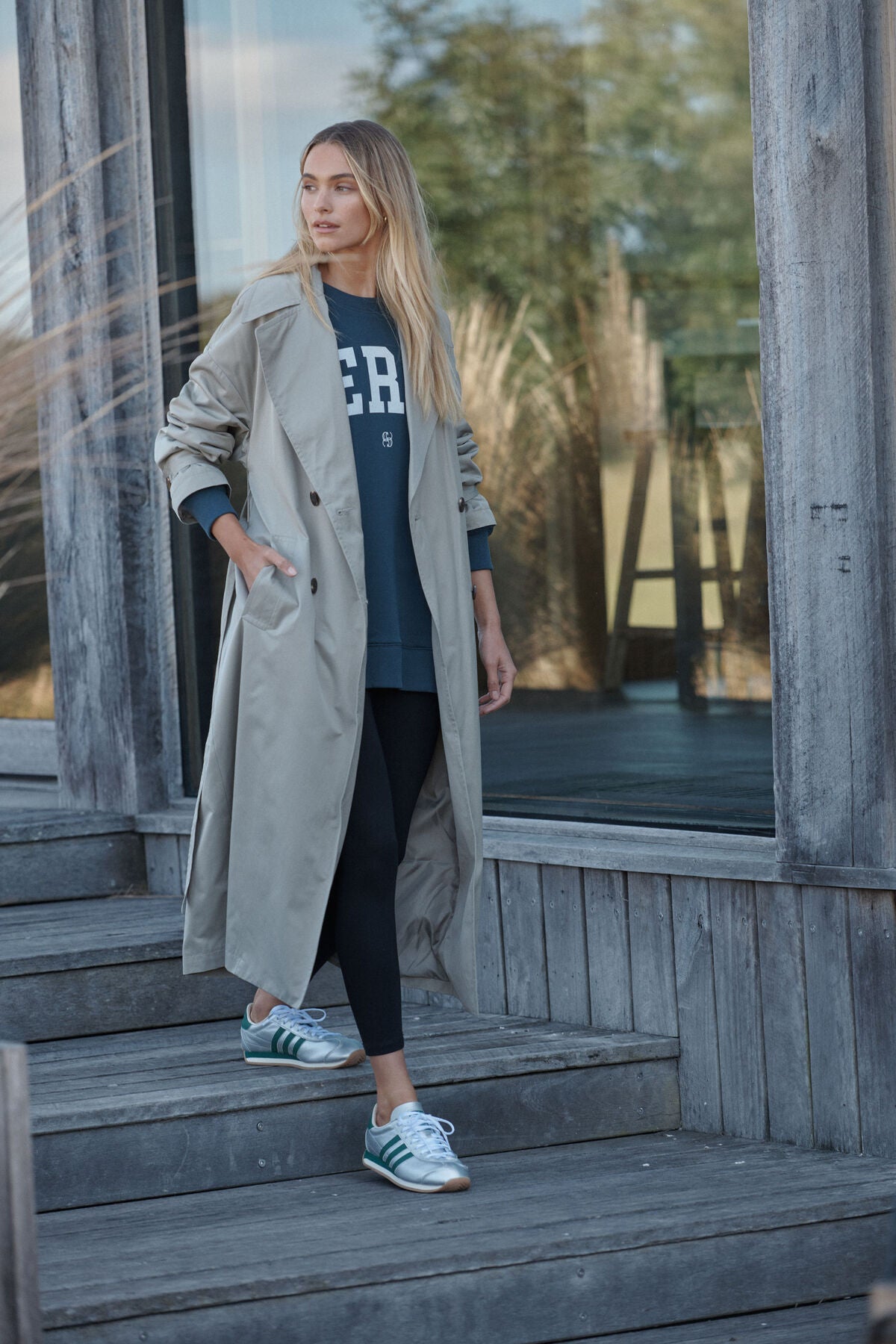 Oversized Trench - Ash Green