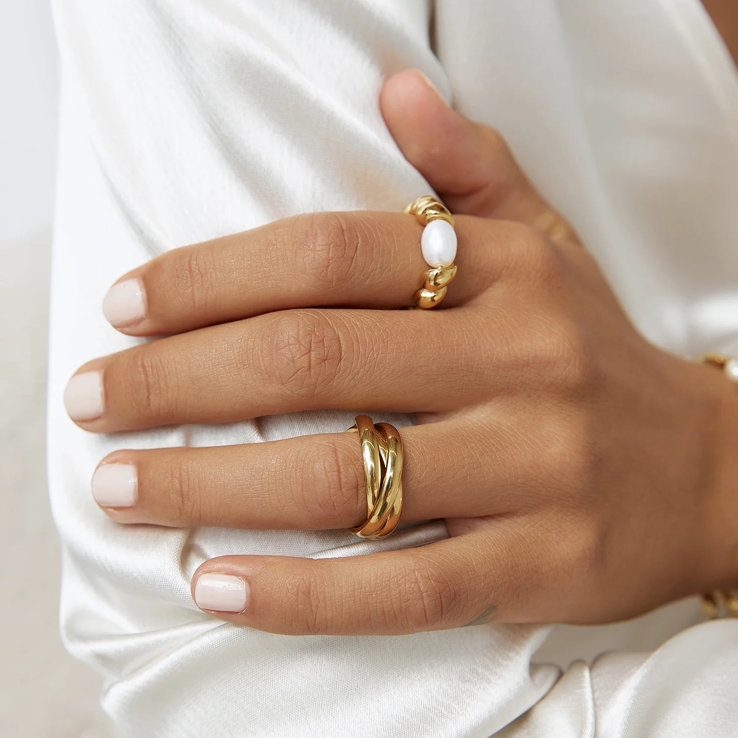 Riviera Gold & Pearl Ring