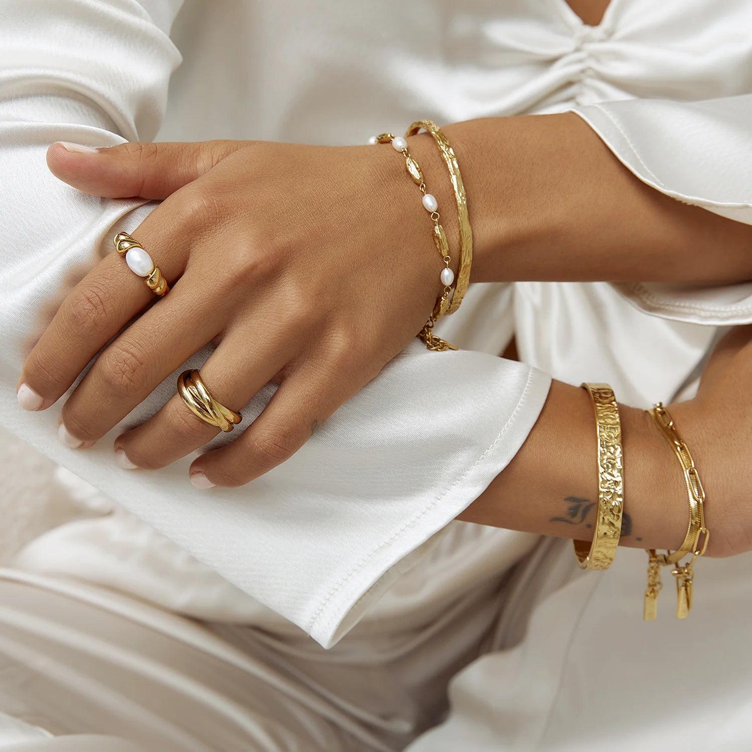 Riviera Gold & Pearl Ring